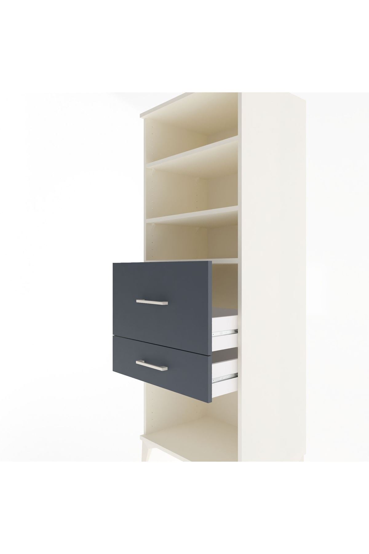 Hyperion Dolap 3 Raflı 2 Çekmeceli 60x44x163 Aytaşı-Antrasit