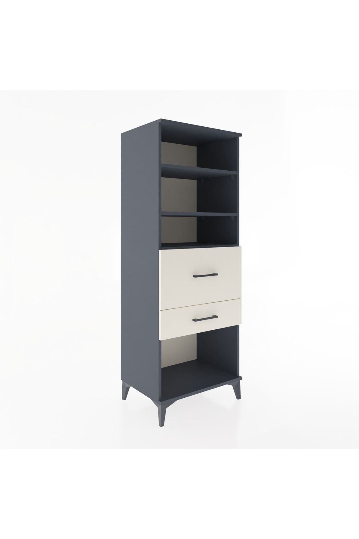 Hyperion Dolap 3 Raflı 2 Çekmeceli 60x44x163 Antrasit-Aytaşı