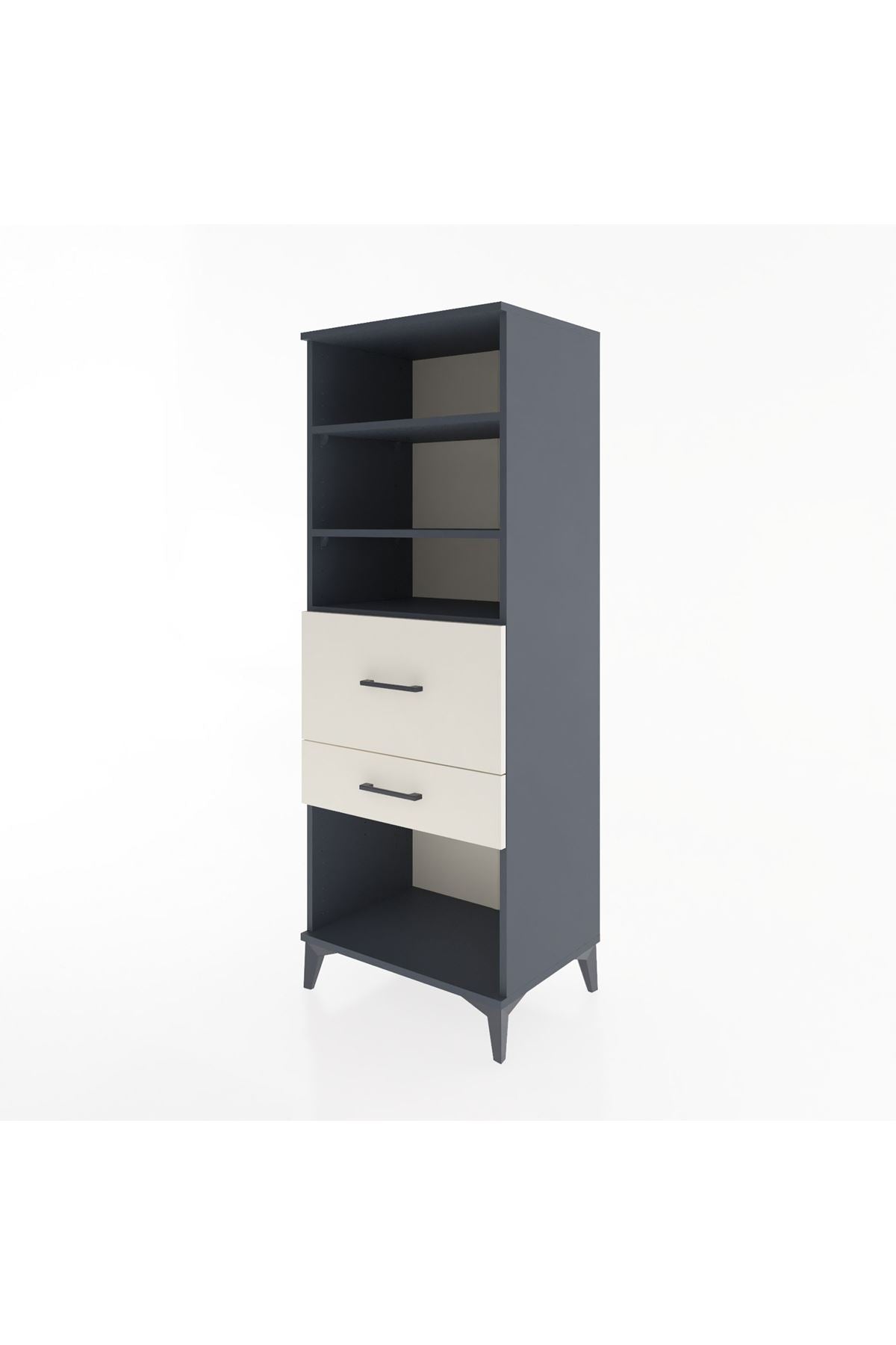 Hyperion Dolap 3 Raflı 2 Çekmeceli 60x44x163 Antrasit-Aytaşı