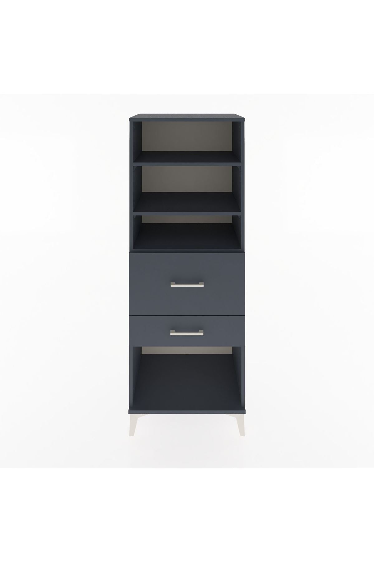 Hyperion Dolap 3 Raflı 2 Çekmeceli 60x44x163 Antrasit-Antrasit