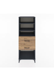 Hyperion Dolap 3 Raflı 2 Çekmeceli 60x44x163 Antrasit-Çam