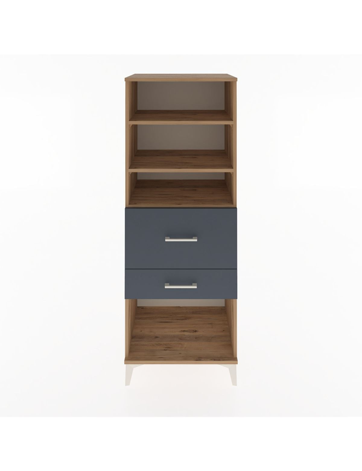 Hyperion Dolap 3 Raflı 2 Çekmeceli 60x44x163 Çam-Antrasit