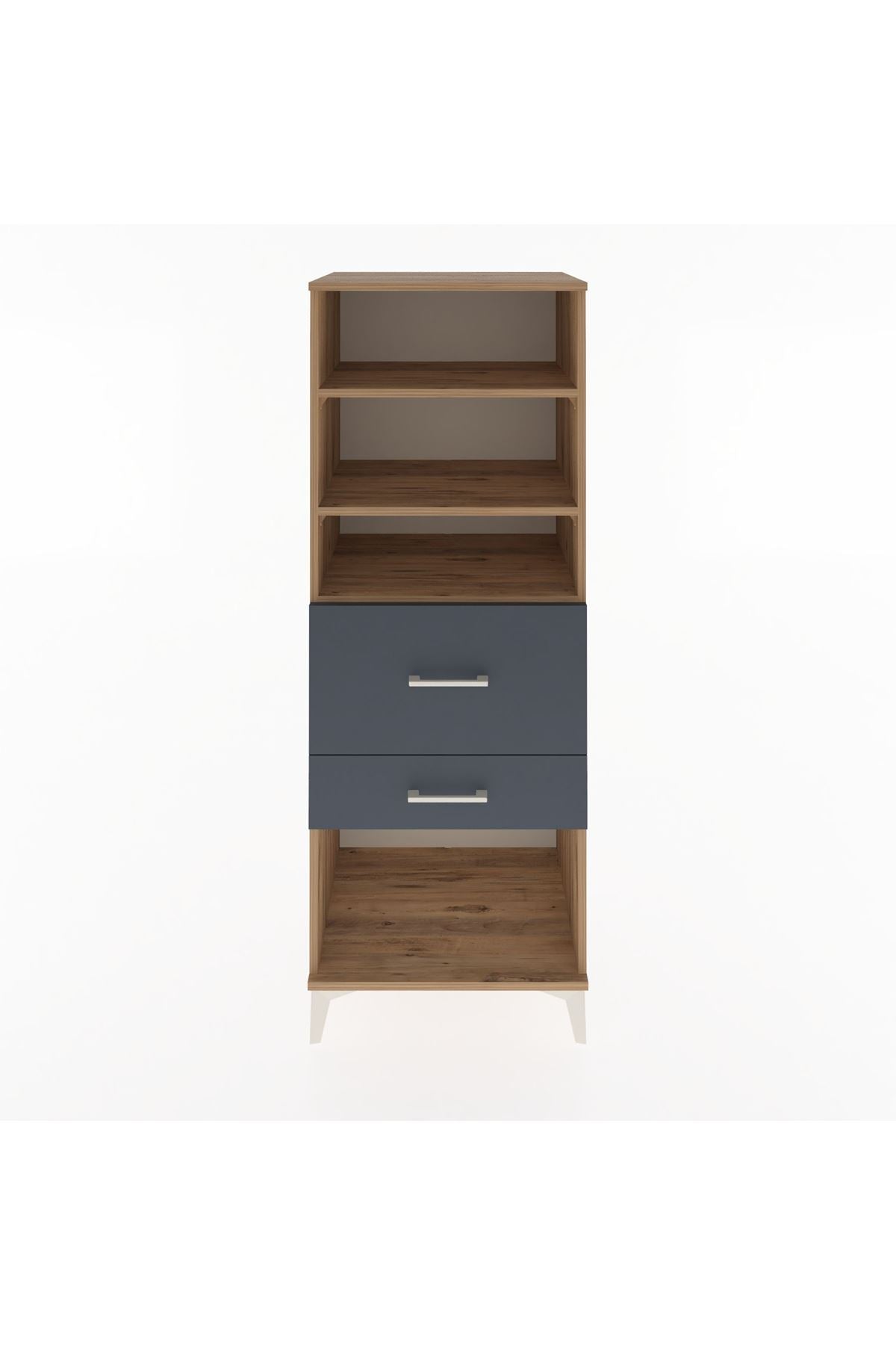 Hyperion Dolap 3 Raflı 2 Çekmeceli 60x44x163 Çam-Antrasit