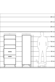 Hyperion Dolap 3 Raflı 2 Çekmeceli 60x44x163 Çam-Antrasit