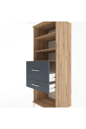 Hyperion Dolap 3 Raflı 2 Çekmeceli 60x44x163 Çam-Antrasit