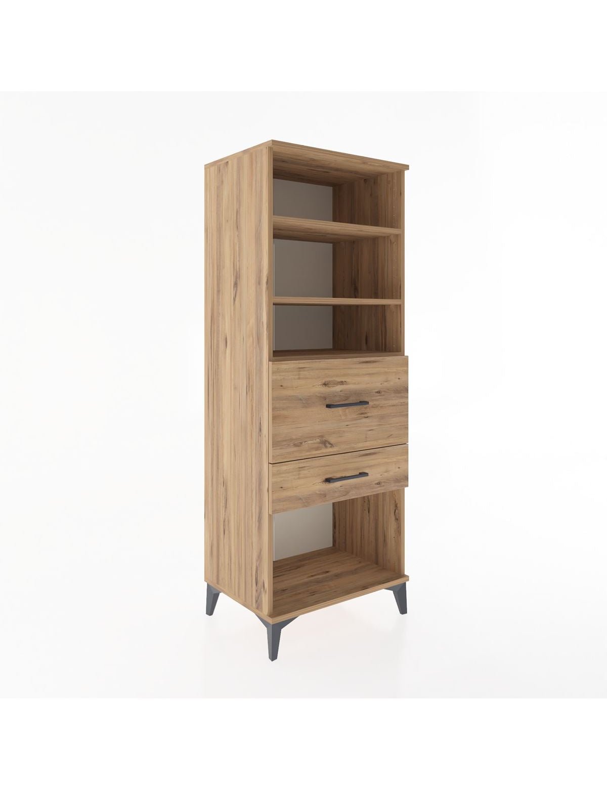 Hyperion Dolap 3 Raflı 2 Çekmeceli 60x44x163 Çam-Çam