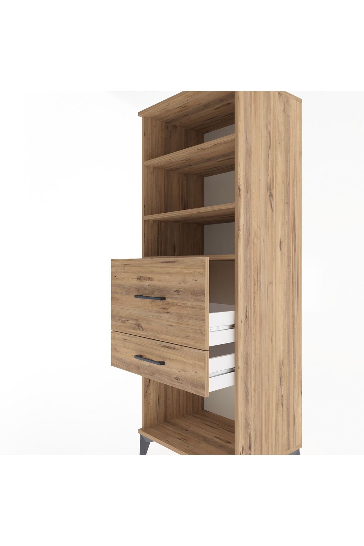 Hyperion Dolap 3 Raflı 2 Çekmeceli 60x44x163 Çam-Çam