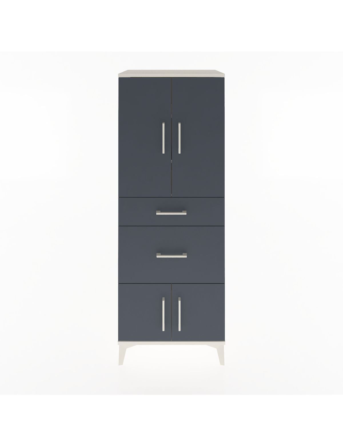 Hyperion Dolap 3 Raflı 2 Çekmeceli 4 Kapaklı 60x44x163 Aytaşı-Antrasit