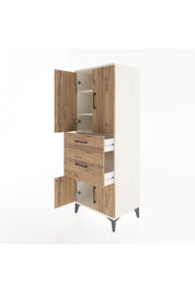 Hyperion Dolap 3 Raflı 2 Çekmeceli 4 Kapaklı 60x44x163 Aytaşı-Çam