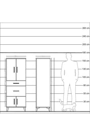 Hyperion Dolap 3 Raflı 2 Çekmeceli 4 Kapaklı 60x44x163 Aytaşı-Çam
