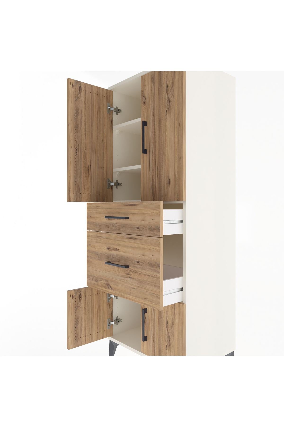 Hyperion Dolap 3 Raflı 2 Çekmeceli 4 Kapaklı 60x44x163 Aytaşı-Çam