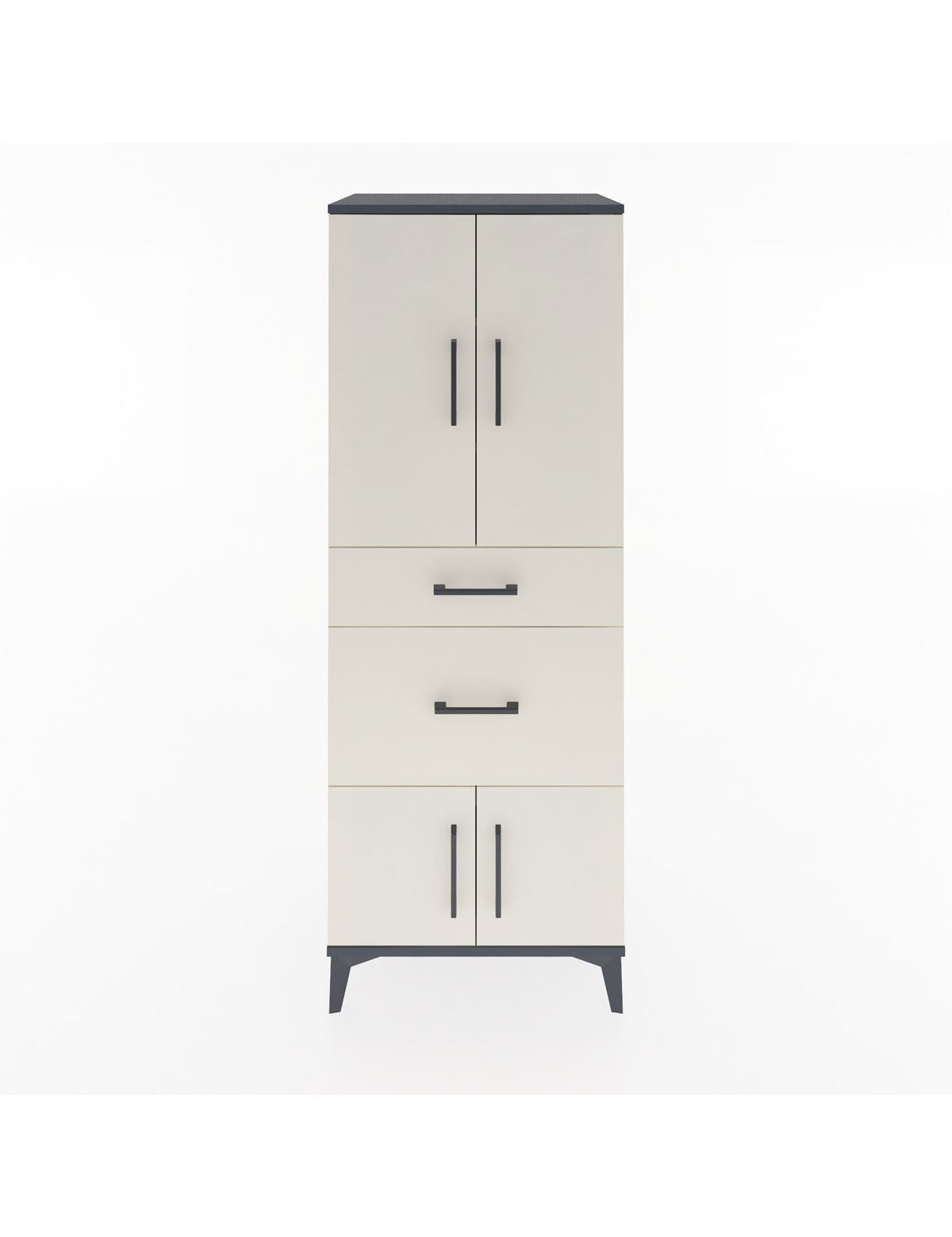 Hyperion Dolap 3 Raflı 2 Çekmeceli 4 Kapaklı 60x44x163 Antrasit-Aytaşı