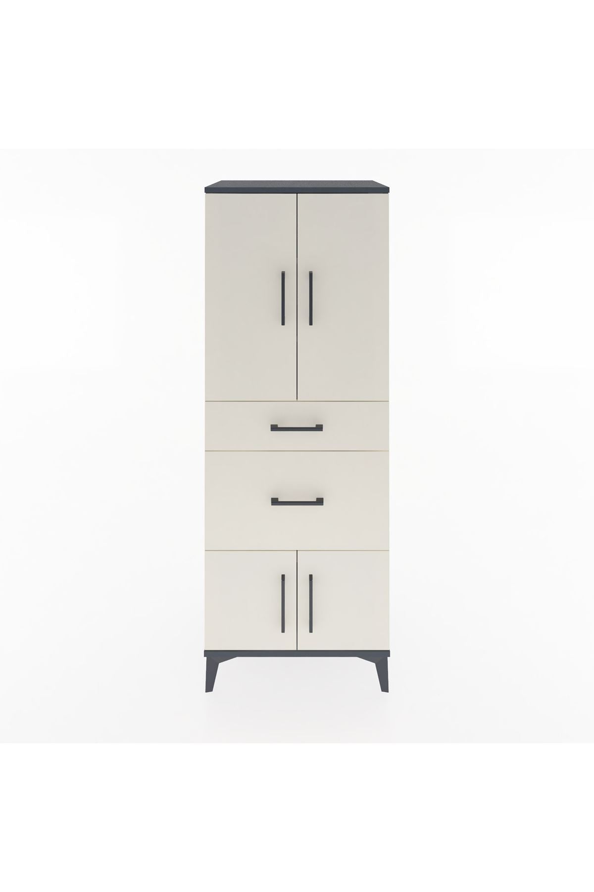 Hyperion Dolap 3 Raflı 2 Çekmeceli 4 Kapaklı 60x44x163 Antrasit-Aytaşı