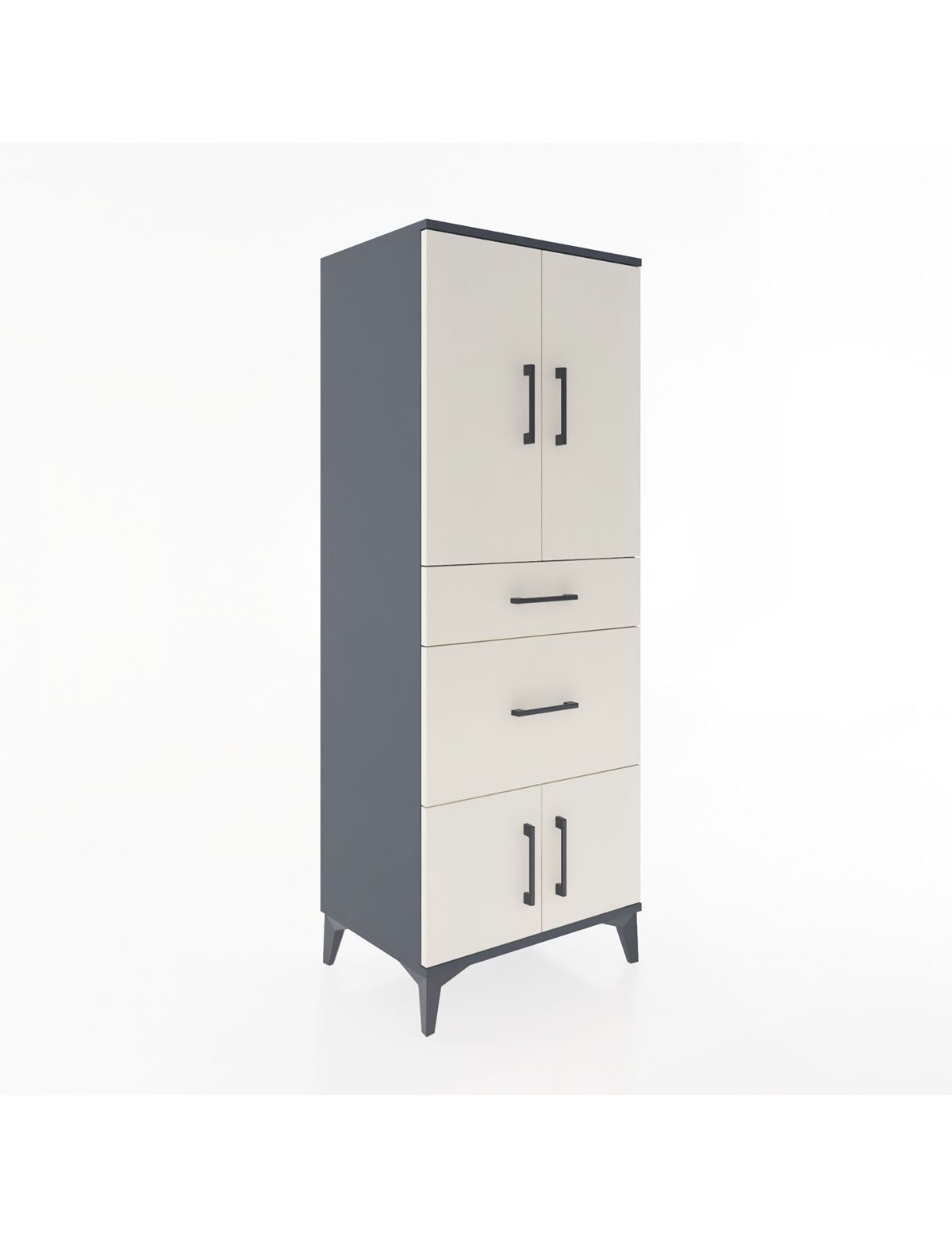 Hyperion Dolap 3 Raflı 2 Çekmeceli 4 Kapaklı 60x44x163 Antrasit-Aytaşı