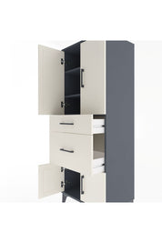 Hyperion Dolap 3 Raflı 2 Çekmeceli 4 Kapaklı 60x44x163 Antrasit-Aytaşı