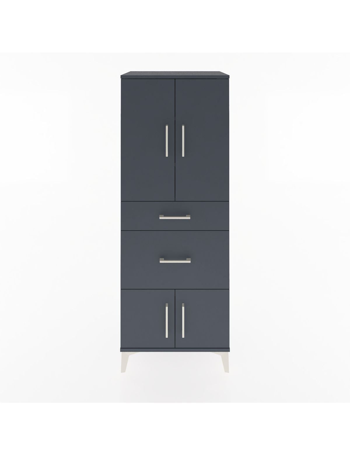 Hyperion Dolap 3 Raflı 2 Çekmeceli 4 Kapaklı 60x44x163 Antrasit-Antrasit