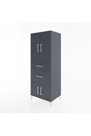Hyperion Dolap 3 Raflı 2 Çekmeceli 4 Kapaklı 60x44x163 Antrasit-Antrasit