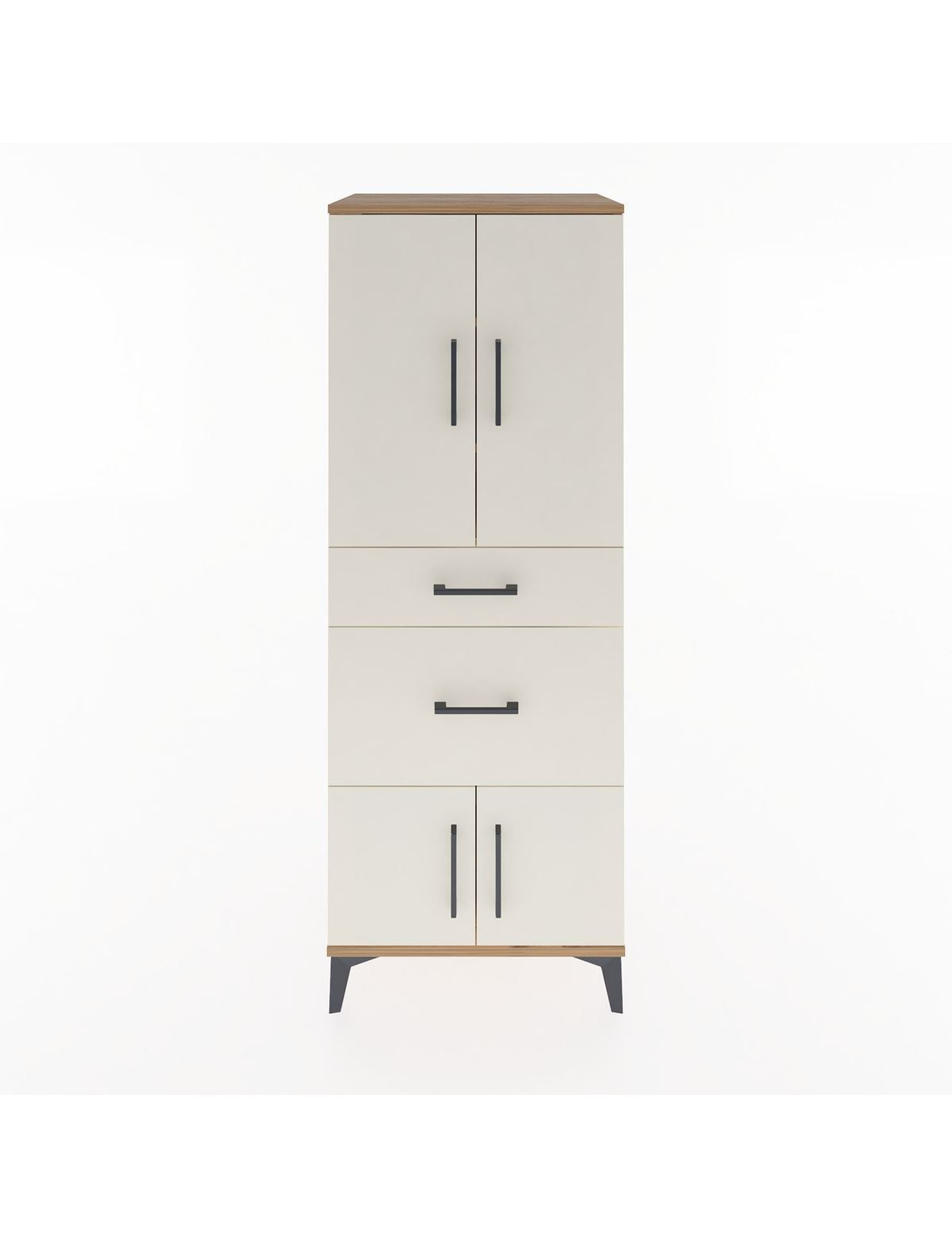 Hyperion Dolap 3 Raflı 2 Çekmeceli 4 Kapaklı 60x44x163 Çam-Aytaşı