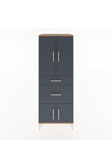 Hyperion Dolap 3 Raflı 2 Çekmeceli 4 Kapaklı 60x44x163