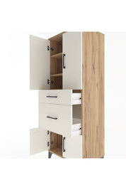Hyperion Dolap 3 Raflı 2 Çekmeceli 4 Kapaklı 60x44x163 Çam-Aytaşı