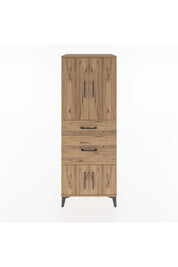 Hyperion Dolap 3 Raflı 2 Çekmeceli 4 Kapaklı 60x44x163 Çam-Çam