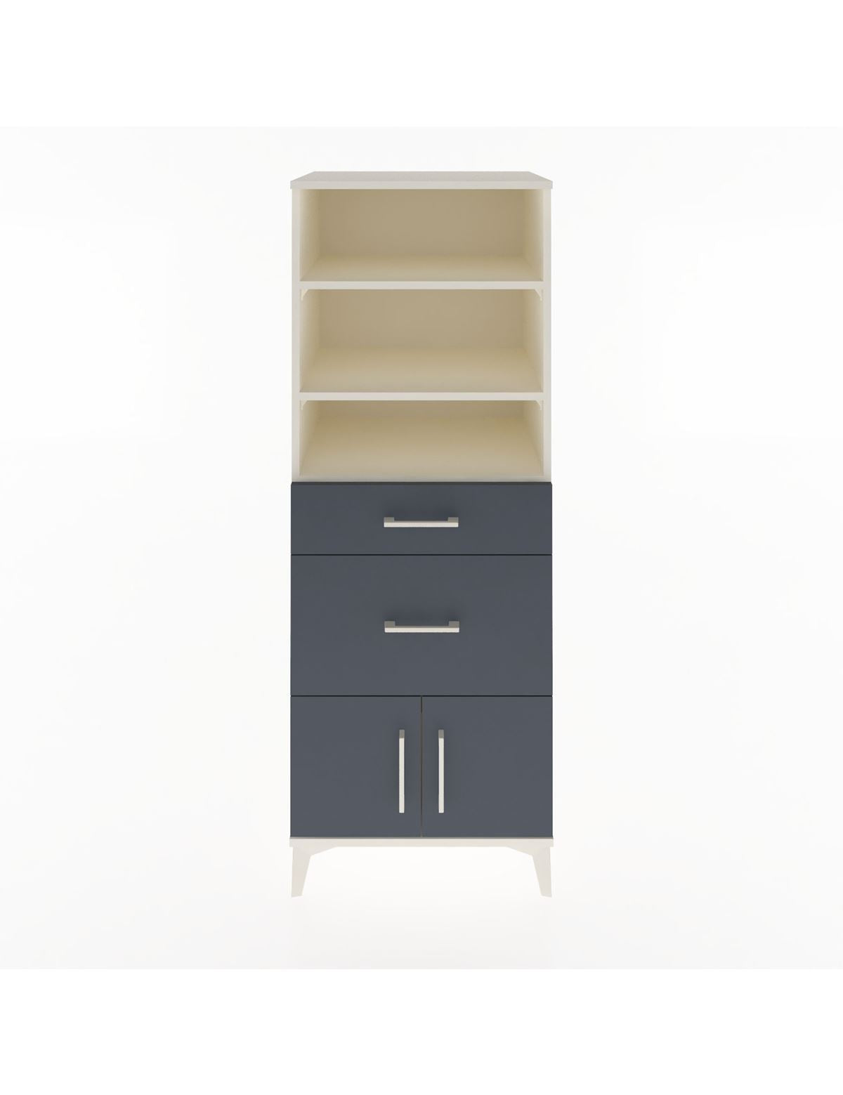 Hyperion Dolap 3 Raflı 2 Çekmeceli 2 Kapaklı 60x44x163 Aytaşı-Antrasit