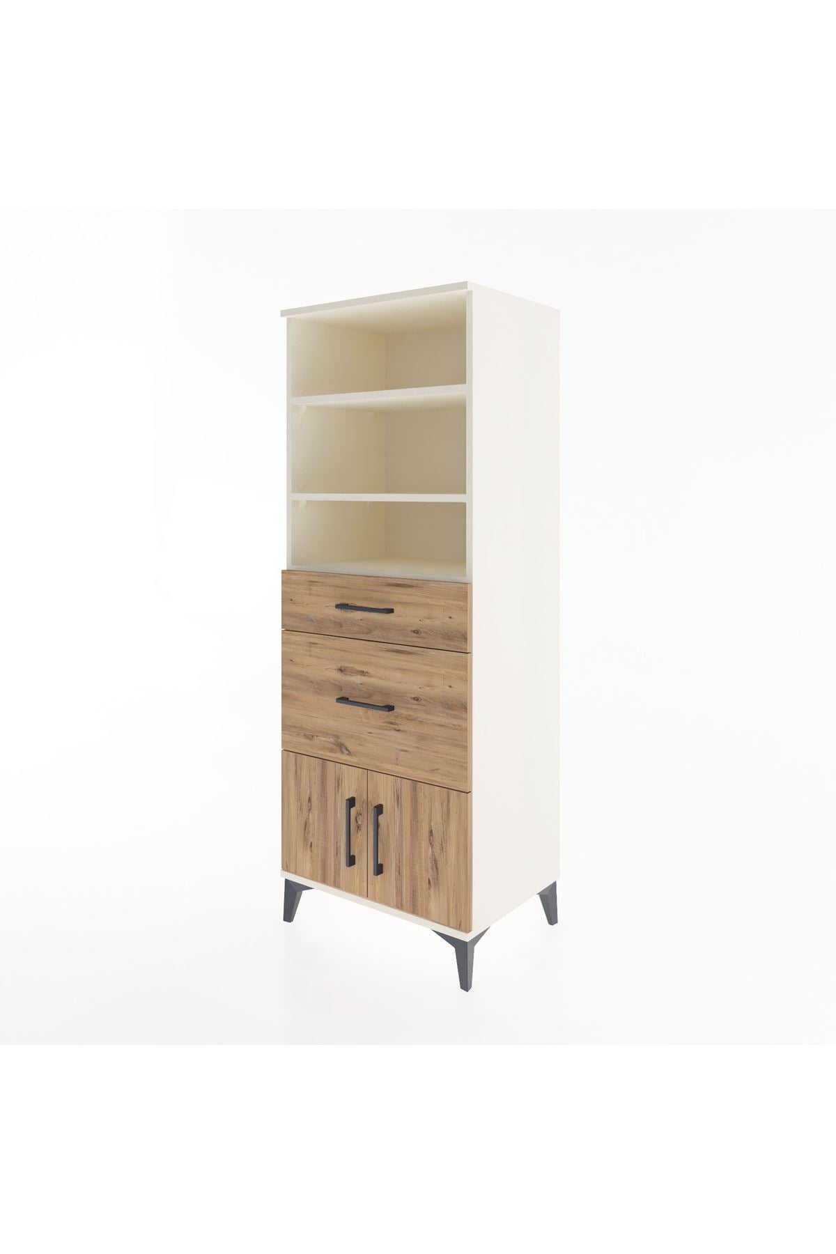 Hyperion Dolap 3 Raflı 2 Çekmeceli 2 Kapaklı 60x44x163 Aytaşı-Çam