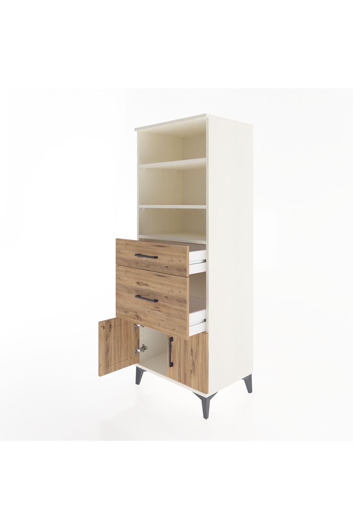 Hyperion Dolap 3 Raflı 2 Çekmeceli 2 Kapaklı 60x44x163 Aytaşı-Çam