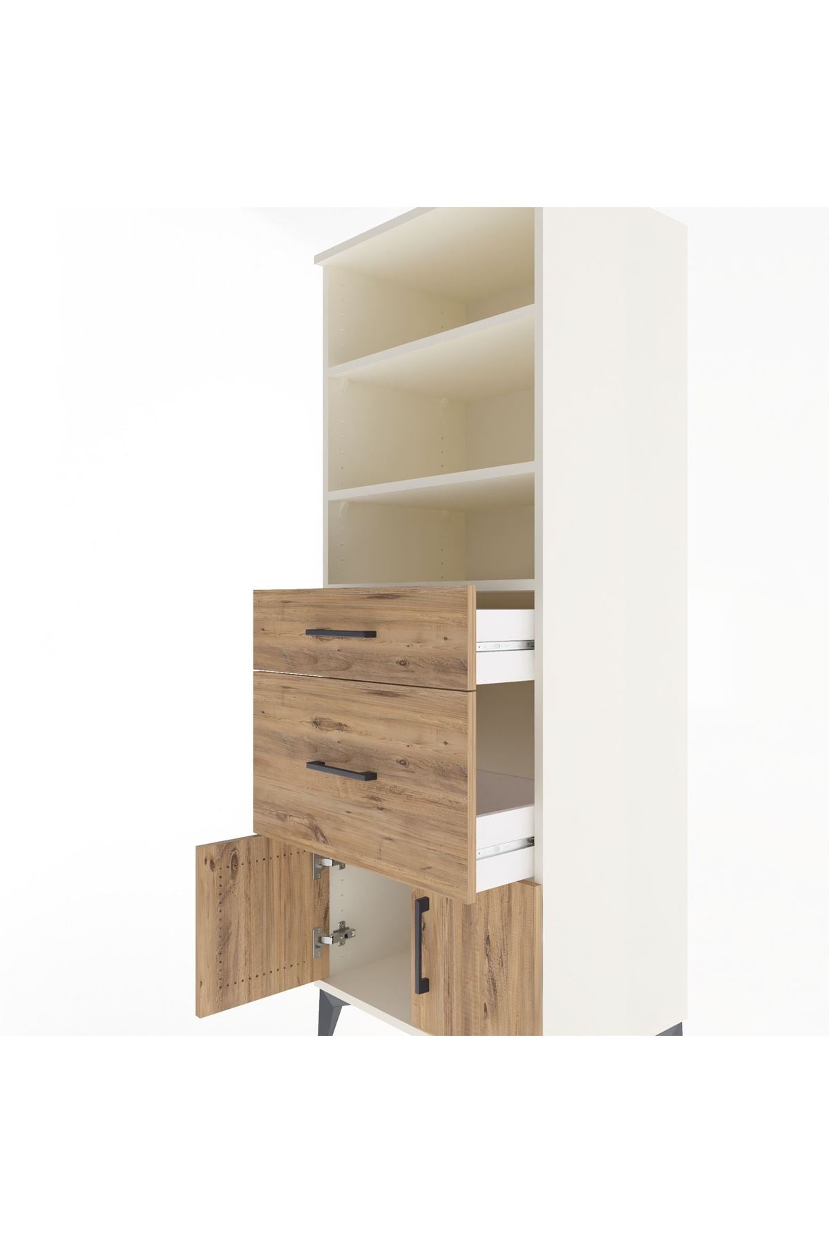 Hyperion Dolap 3 Raflı 2 Çekmeceli 2 Kapaklı 60x44x163 Aytaşı-Çam