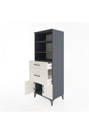 Hyperion Dolap 3 Raflı 2 Çekmeceli 2 Kapaklı 60x44x163 Antrasit-Aytaşı