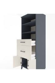 Hyperion Dolap 3 Raflı 2 Çekmeceli 2 Kapaklı 60x44x163 Antrasit-Aytaşı