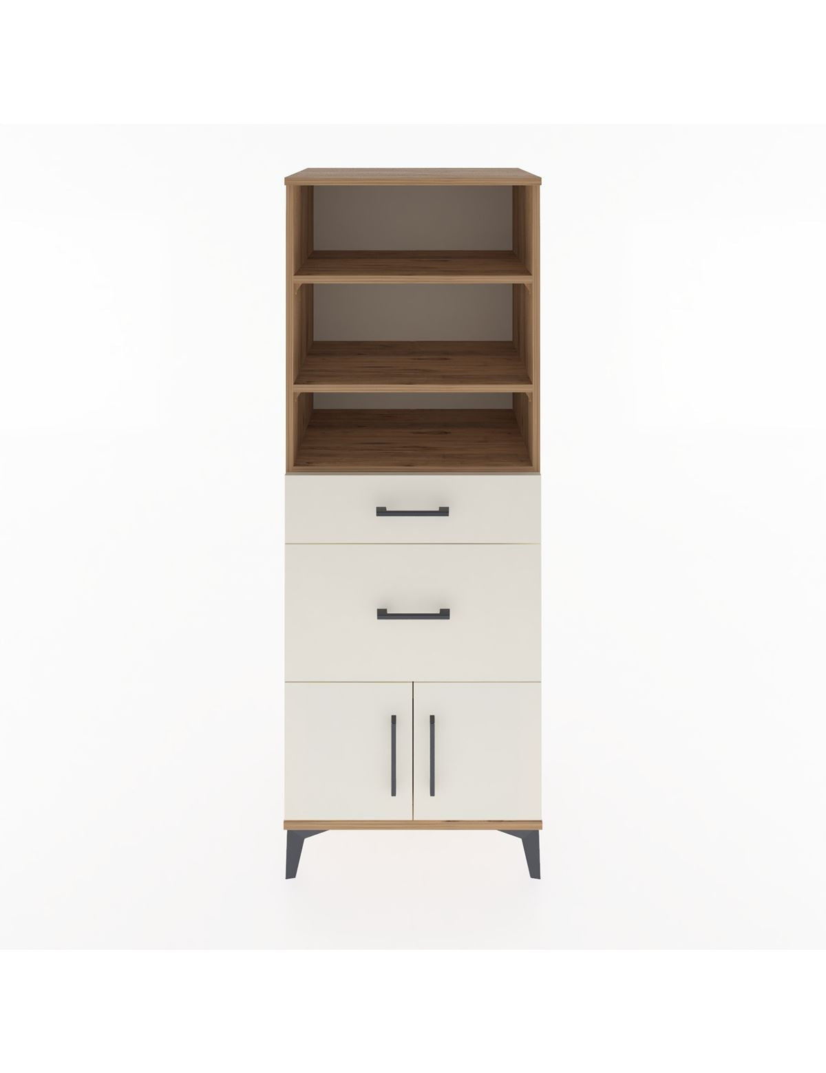 Hyperion Dolap 3 Raflı 2 Çekmeceli 2 Kapaklı 60x44x163 Çam-Aytaşı