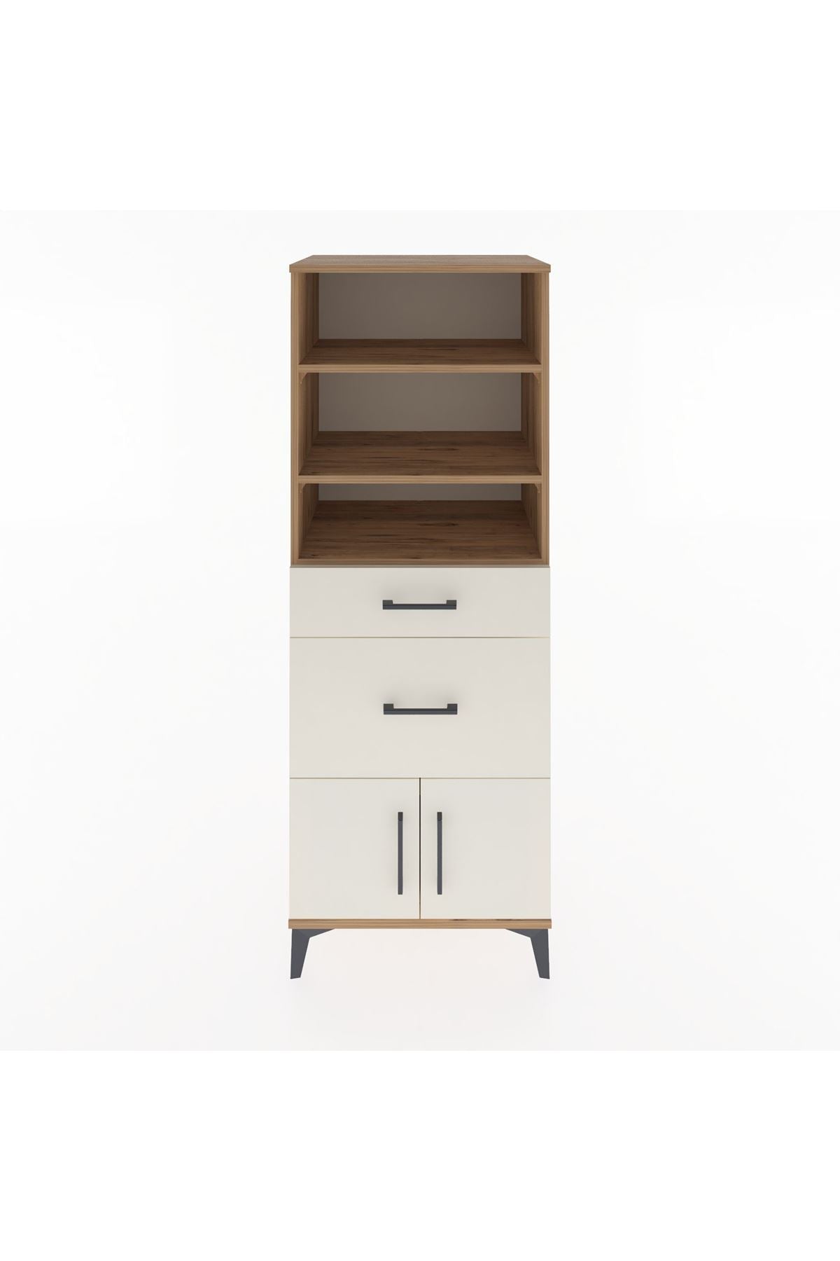 Hyperion Dolap 3 Raflı 2 Çekmeceli 2 Kapaklı 60x44x163 Çam-Aytaşı