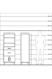 Hyperion Dolap 3 Raflı 2 Çekmeceli 2 Kapaklı 60x44x163 Çam-Aytaşı