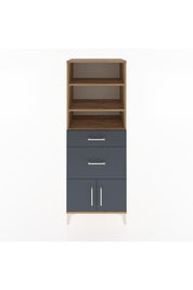 Hyperion Dolap 3 Raflı 2 Çekmeceli 2 Kapaklı 60x44x163 Çam-Antrasit