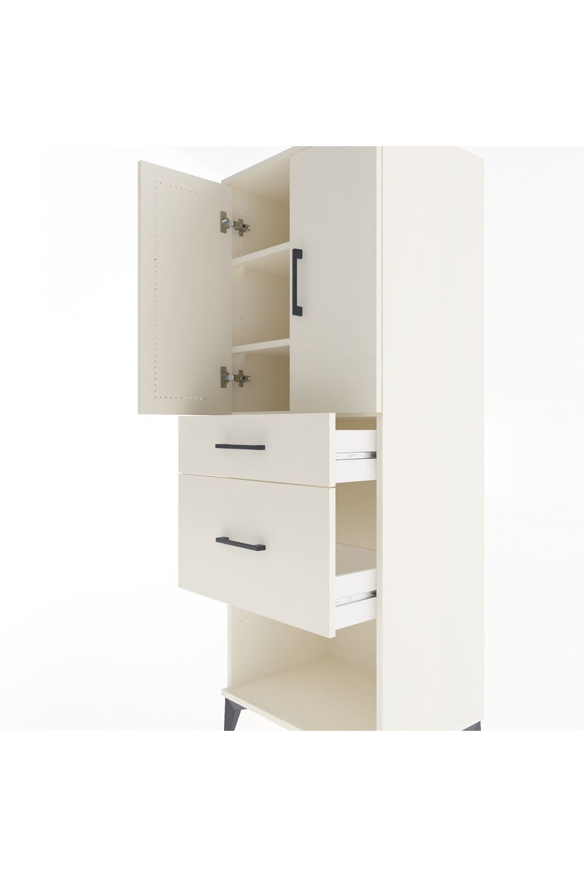 Hyperion Dolap 3 Raflı 2 Çekmeceli 2 Kapaklı 60x44x163 Aytaşı-Aytaşı