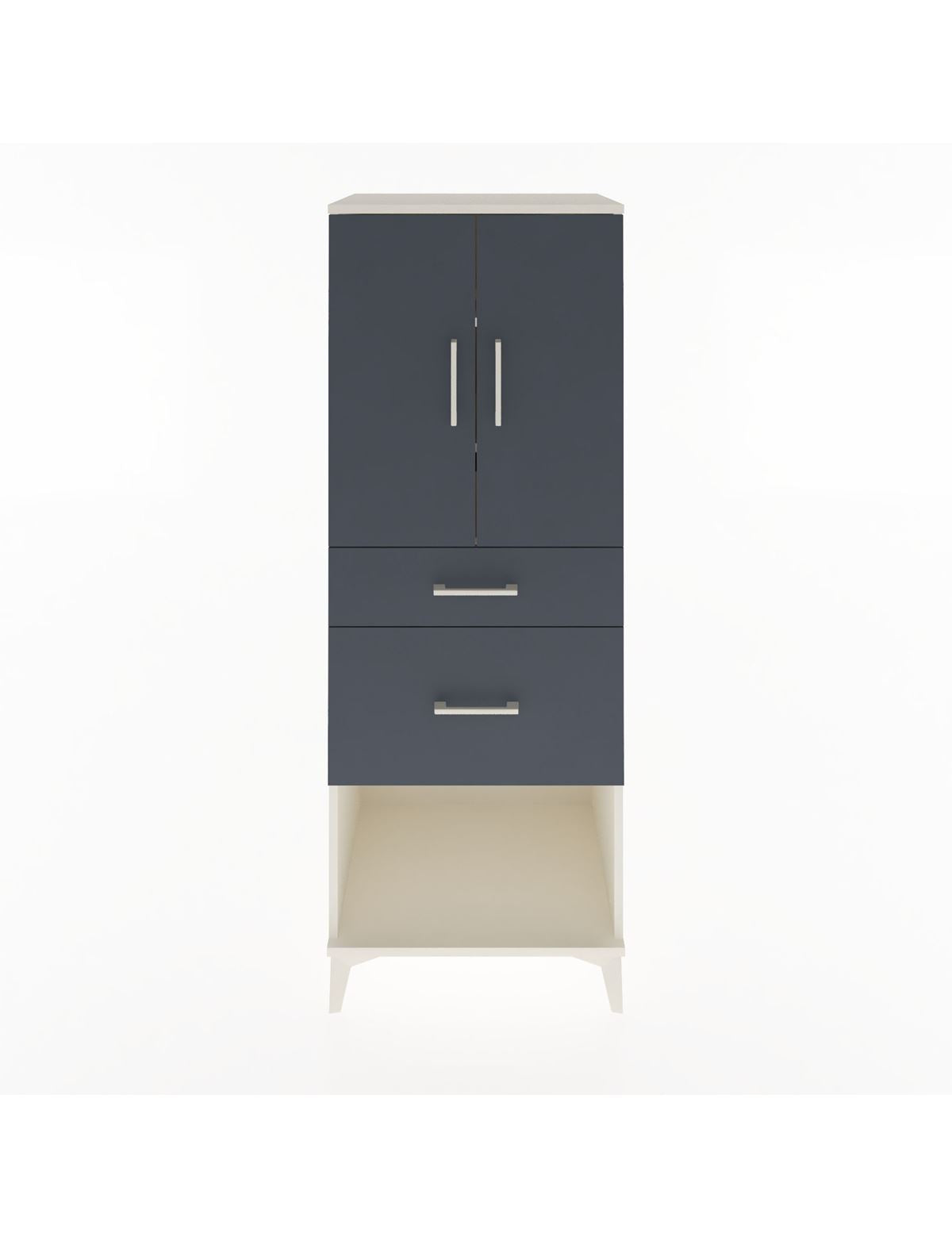 Hyperion Dolap 3 Raflı 2 Çekmeceli 2 Kapaklı 60x44x163 Aytaşı-Antrasit