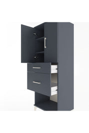 Hyperion Dolap 3 Raflı 2 Çekmeceli 2 Kapaklı 60x44x163 Antrasit-Antrasit