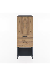 Hyperion Dolap 3 Raflı 2 Çekmeceli 2 Kapaklı 60x44x163 Antrasit-Çam