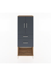 Hyperion Dolap 3 Raflı 2 Çekmeceli 2 Kapaklı 60x44x163 Çam-Antrasit