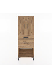 Hyperion Dolap 3 Raflı 2 Çekmeceli 2 Kapaklı 60x44x163 Çam-Çam