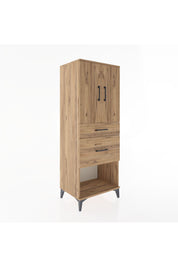 Hyperion Dolap 3 Raflı 2 Çekmeceli 2 Kapaklı 60x44x163 Çam-Çam