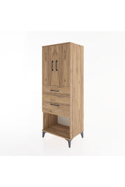 Hyperion Dolap 3 Raflı 2 Çekmeceli 2 Kapaklı 60x44x163 Çam-Çam