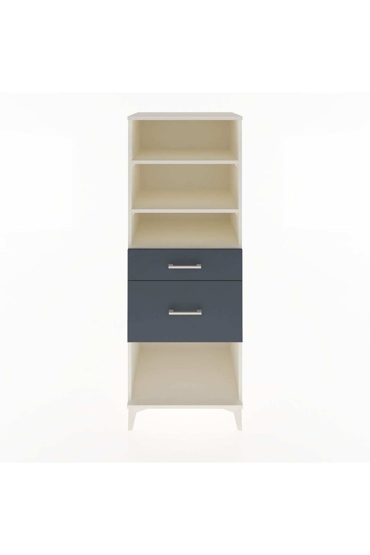 Hyperion Dolap 3 Raflı 2 Çekmeceli 60x44x163 Aytaşı-Antrasit