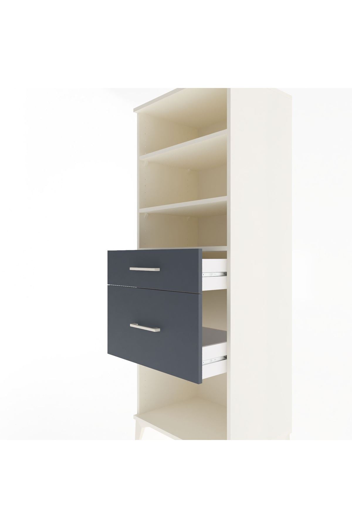 Hyperion Dolap 3 Raflı 2 Çekmeceli 60x44x163 Aytaşı-Antrasit