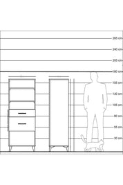 Hyperion Dolap 3 Raflı 2 Çekmeceli 60x44x163 Aytaşı-Antrasit