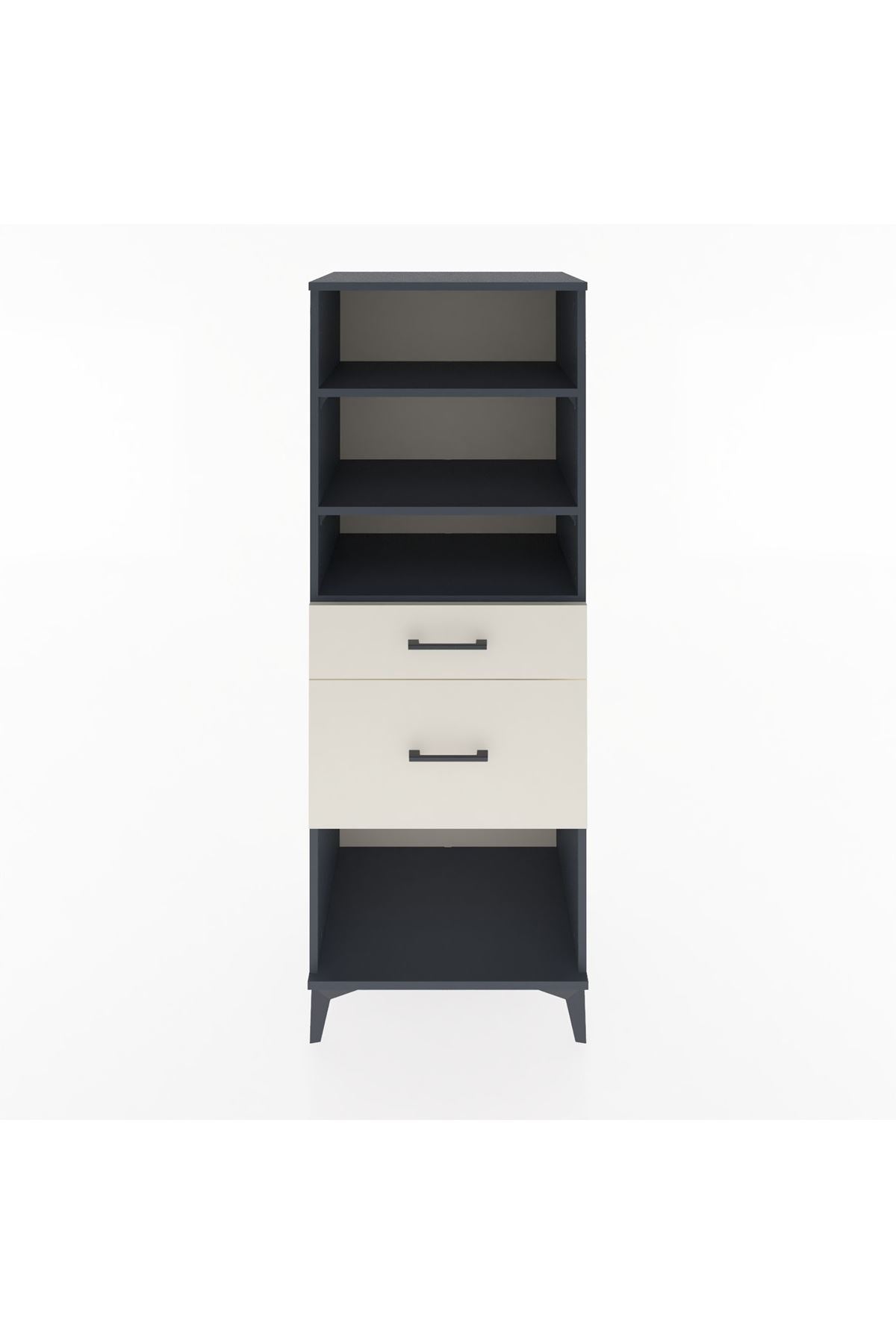 Hyperion Dolap 3 Raflı 2 Çekmeceli 60x44x163 Antrasit-Aytaşı