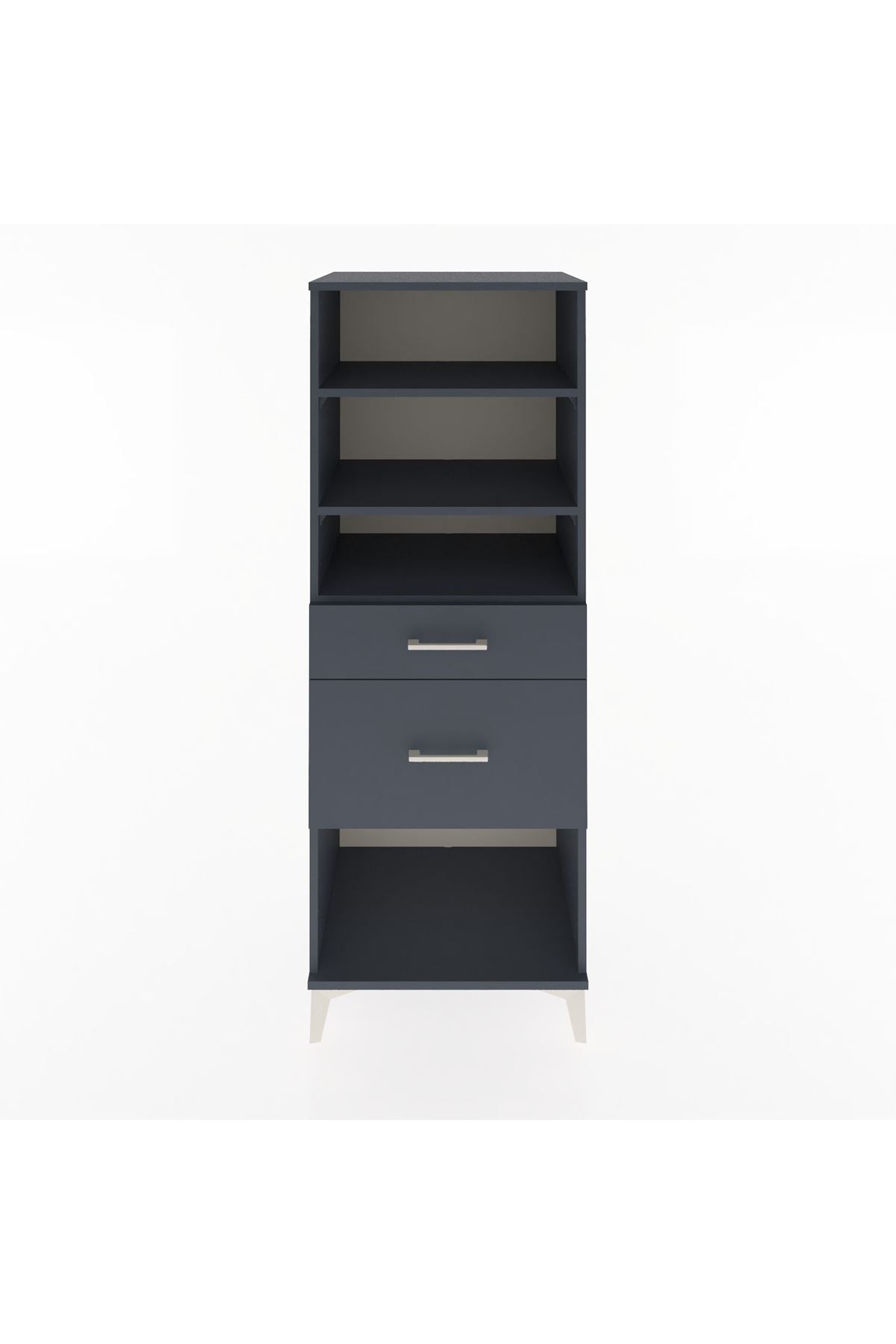 Hyperion Dolap 3 Raflı 2 Çekmeceli 60x44x163 Antrasit-Antrasit