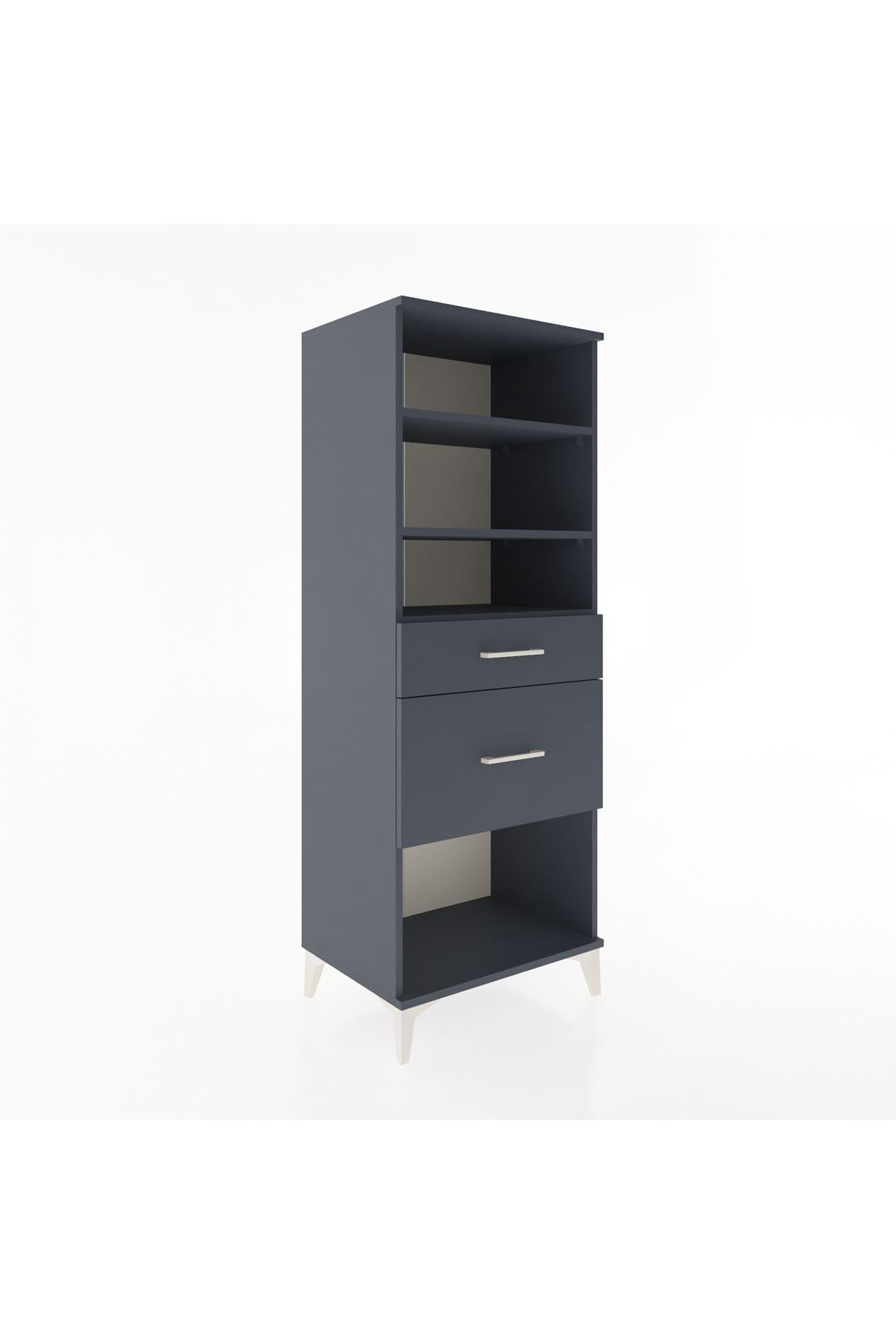 Hyperion Dolap 3 Raflı 2 Çekmeceli 60x44x163 Antrasit-Antrasit