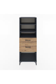 Hyperion Dolap 3 Raflı 2 Çekmeceli 60x44x163 Antrasit-Çam